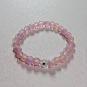 Elegant Pink Evil Eye Beaded Bracelet